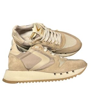 Valsport 1920 Italian‎ Magic Run Donna Sneakers Tan Beige Suede 37 ( 7 US)